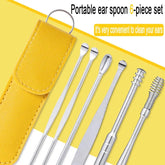 6Pcs Stainless Steel Ear Cleaner Set – Ear Wax Removal Curette Kit with Pickers & Spoon Tools